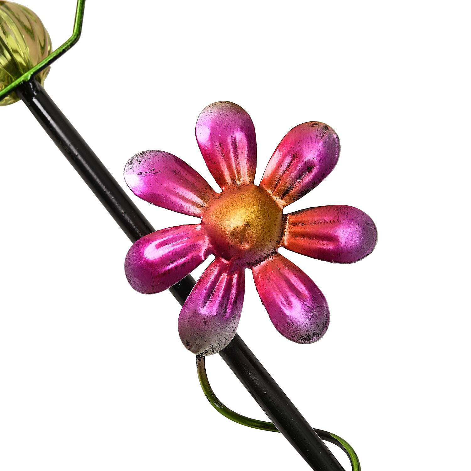 Outdoor Garden Decoration Frog with Flower Stake - Green and Red