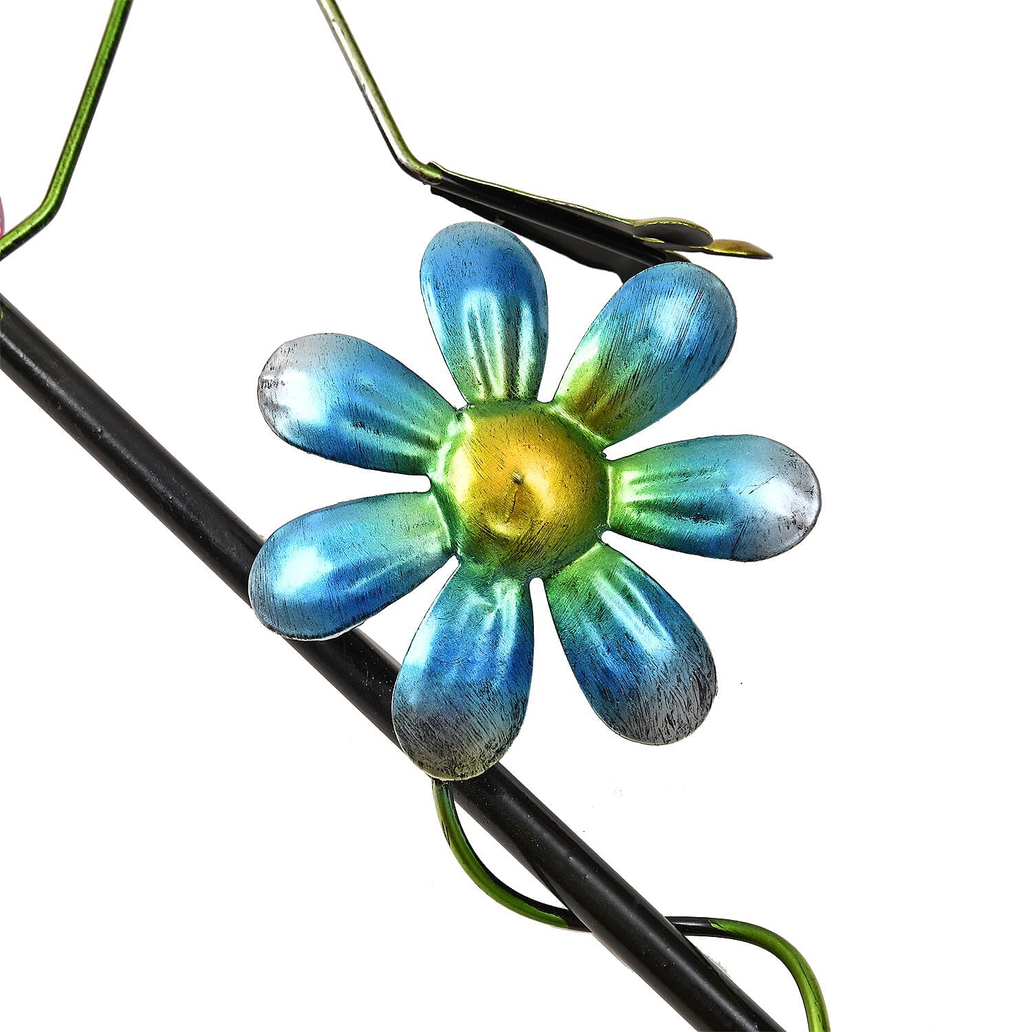 Outdoor Garden Decoration Frog with Rush-up Stake - Green - Blue