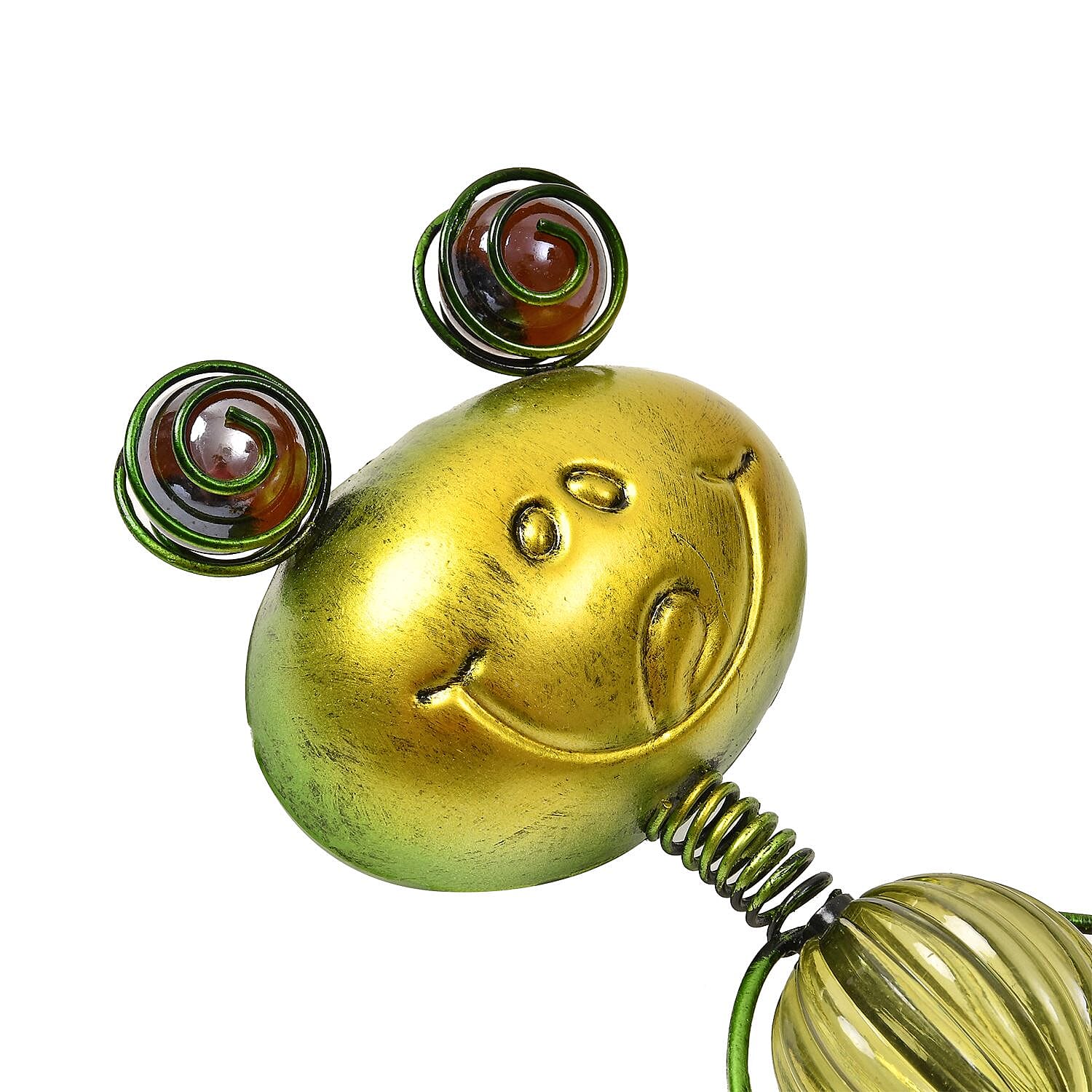 Outdoor Garden Decoration Frog with Shovel Stake - Green - Red