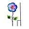 Outdoor Garden Decoration Flower Metal Stake - Green & Purple