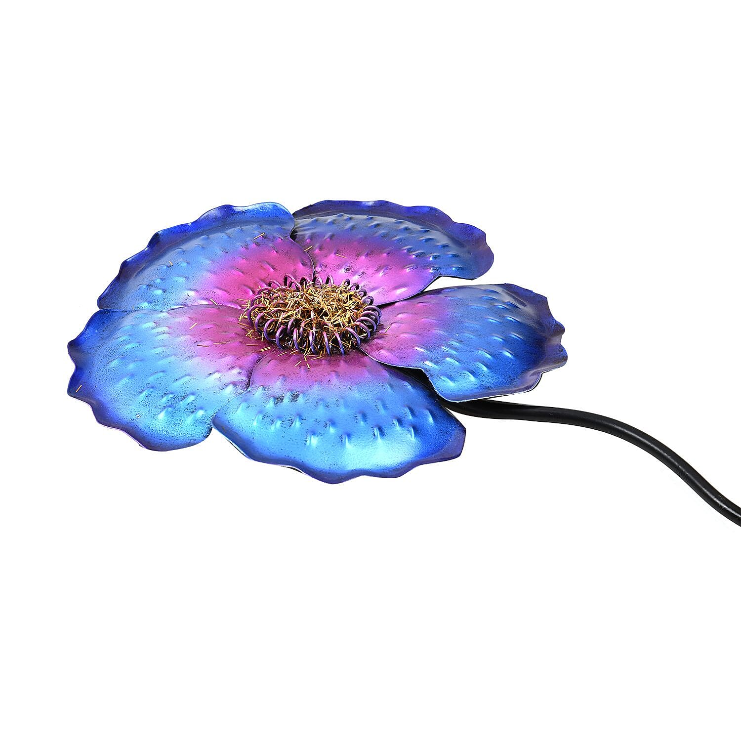 Outdoor Garden Decoration Flower Metal Stake - Green & Orange