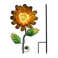Outdoor Garden Decoration Flower Metal Stake - Orange