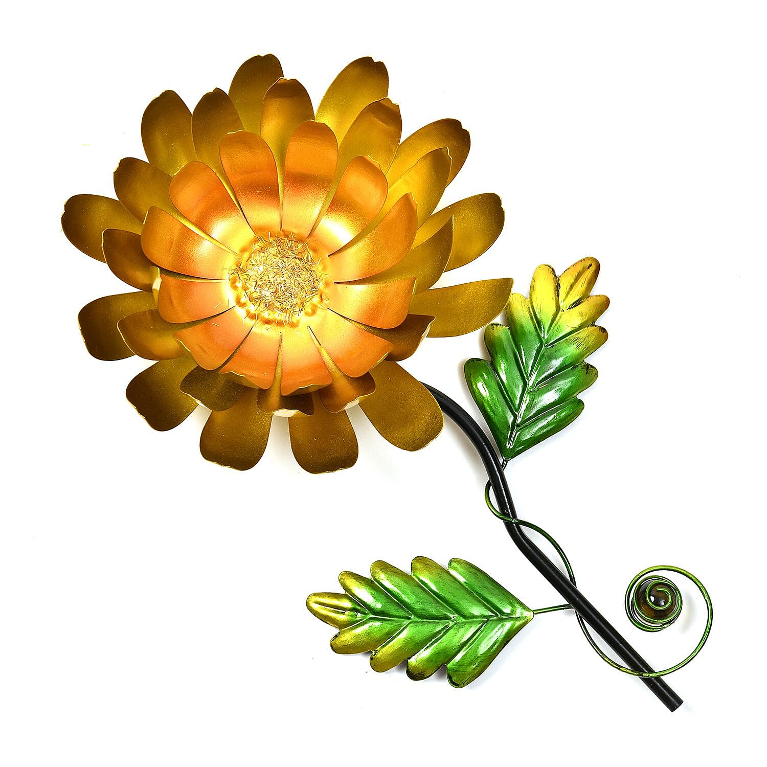 Outdoor Garden Decoration Flower Metal Stake - Orange