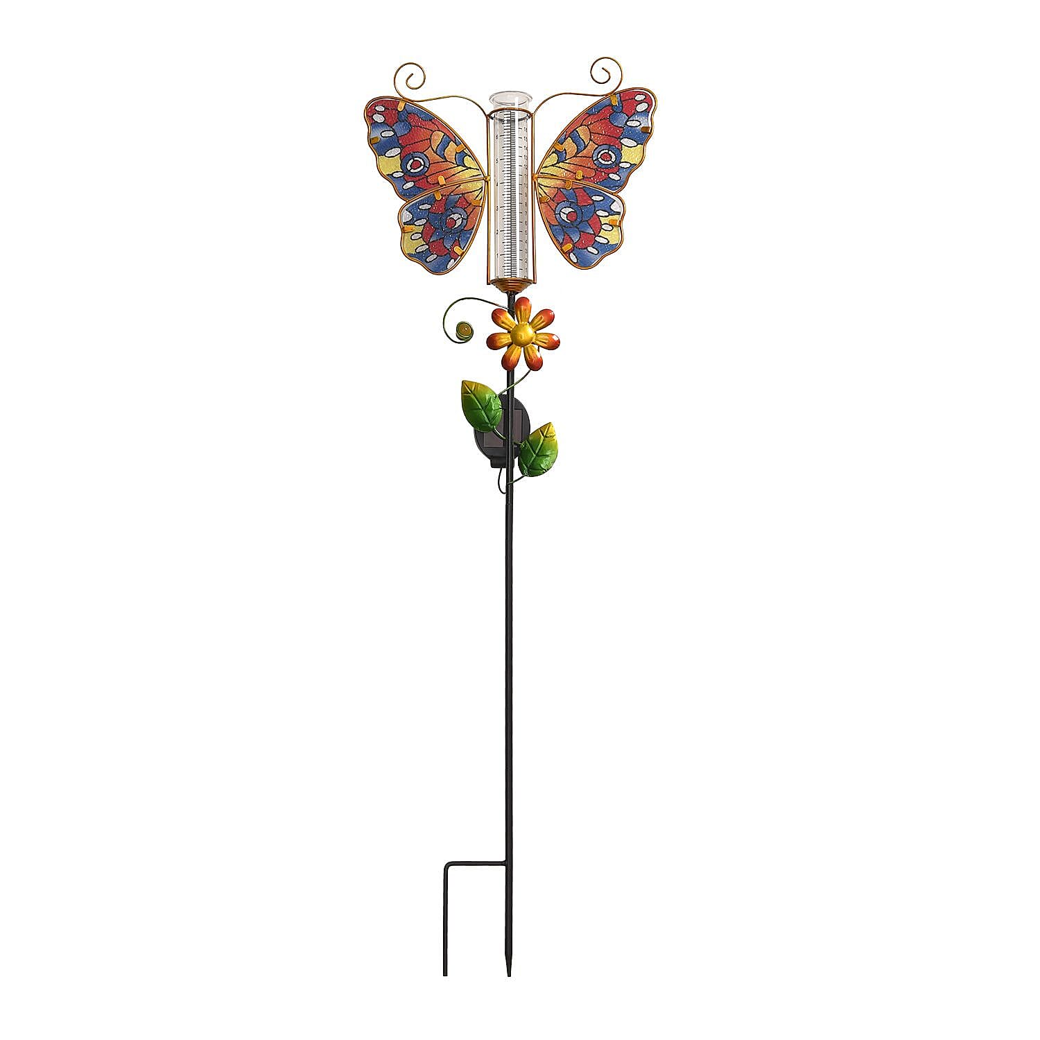 Outdoor Butterfly Rain Gauge with LED (Battery, 300mAh)- Red