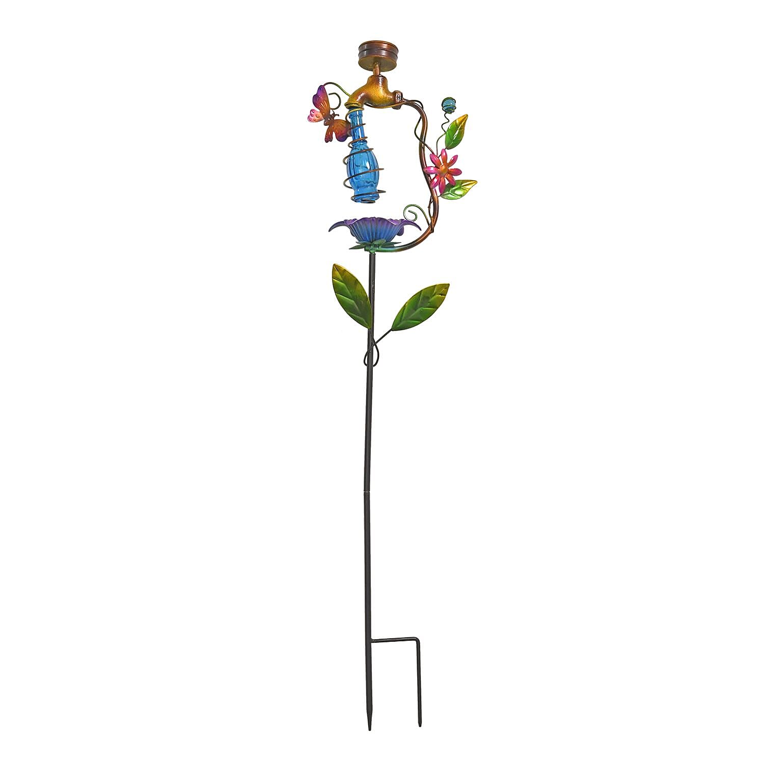 Solar Bird Feeder and Bird Bath (Battery, 300mAh) - Blue