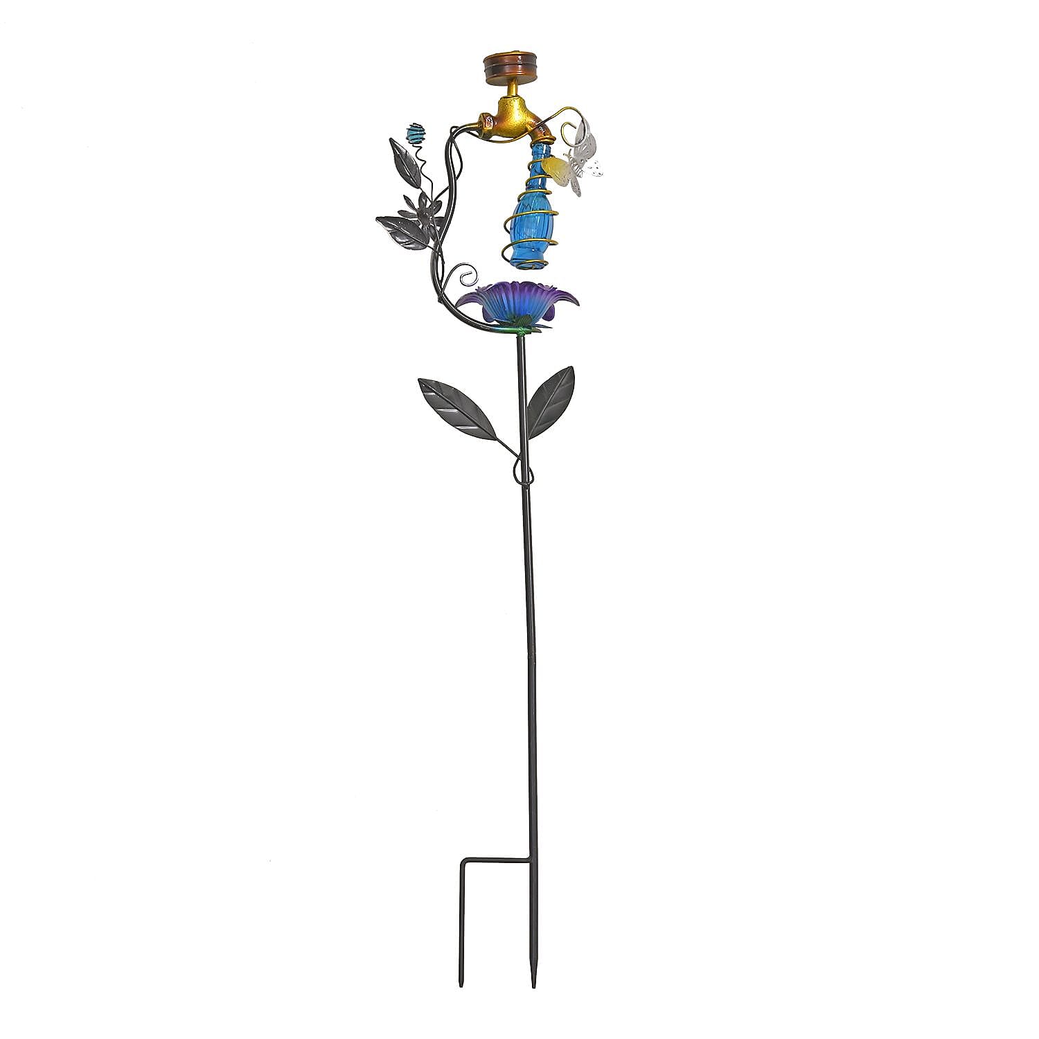 Solar Bird Feeder and Bird Bath (Battery, 300mAh) - Blue