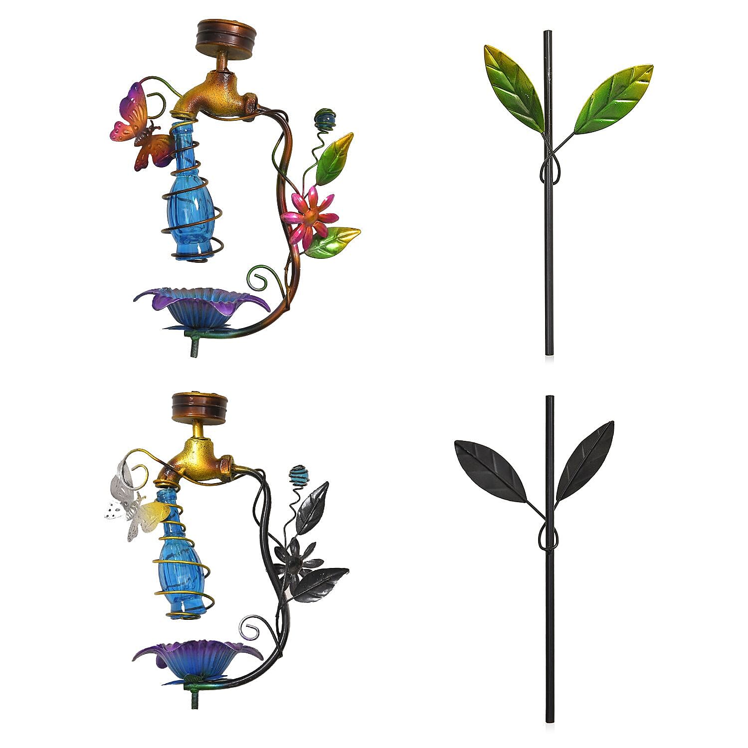 Solar Bird Feeder and Bird Bath (Battery, 300mAh) - Blue