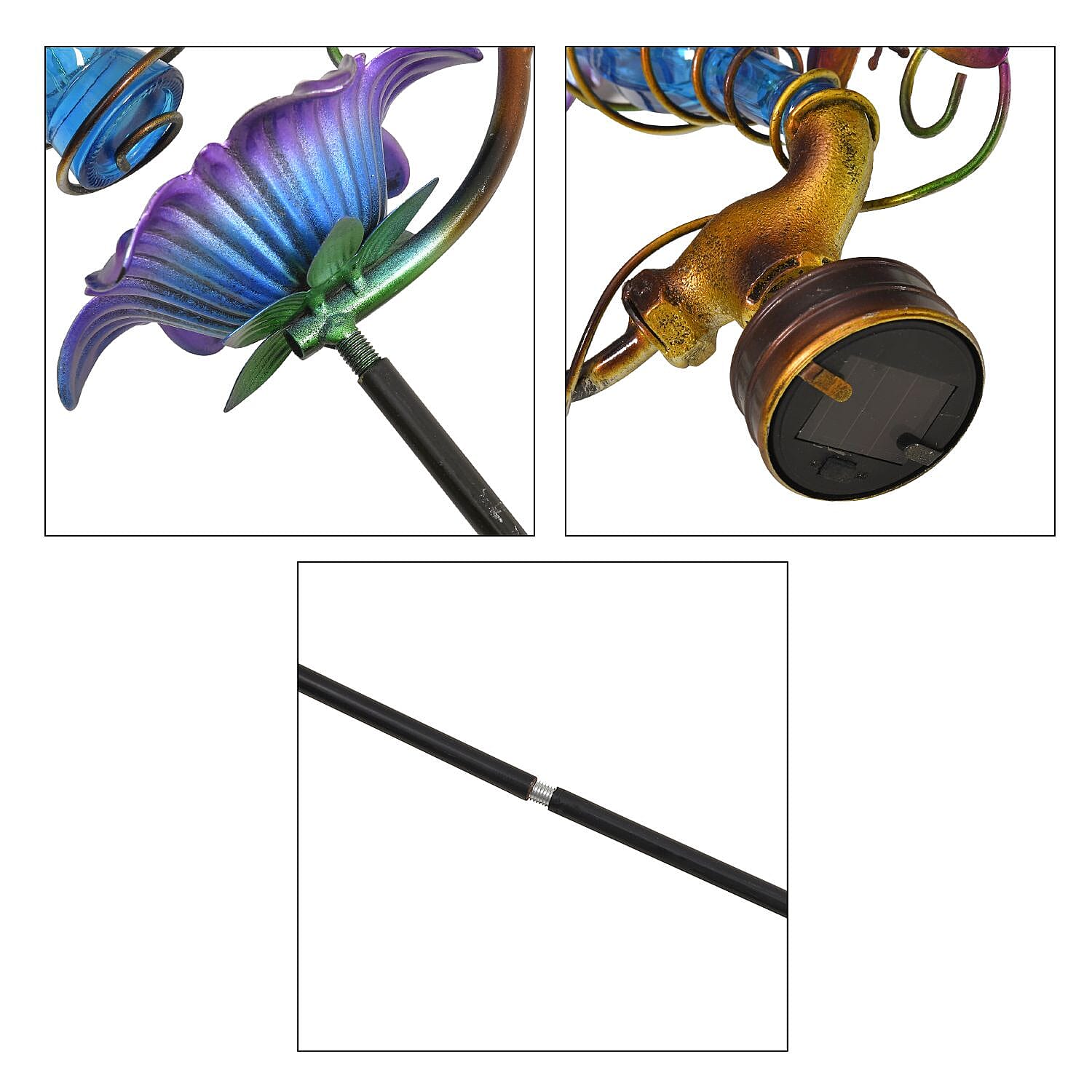 Solar Bird Feeder and Bird Bath (Battery, 300mAh) - Blue