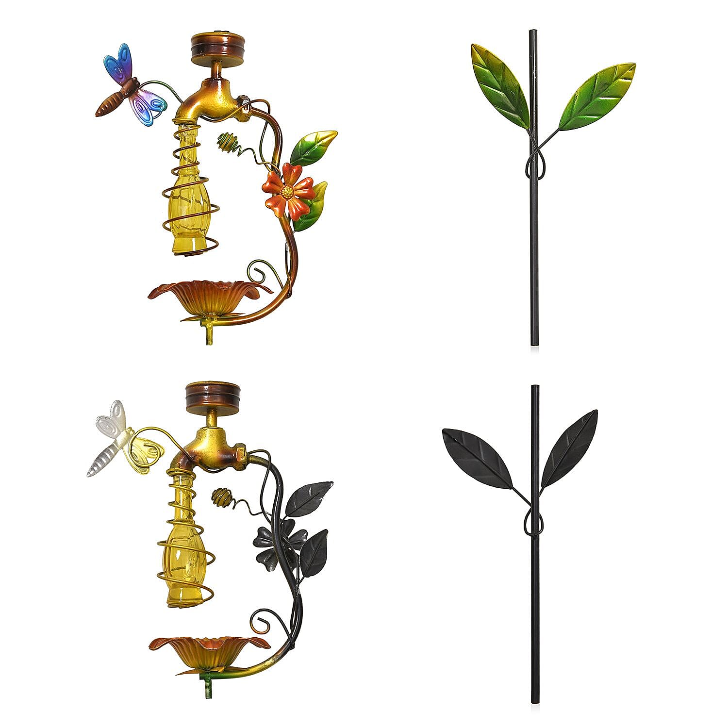 Solar Bird Feeder and Bird Bath (Battery,300mAh) - Orange