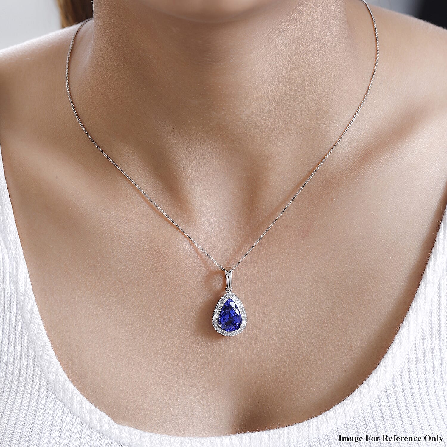 RHAPSODY 950 Platinum AAAA Tanzanite & Diamond Pendant 6.31 Ct.