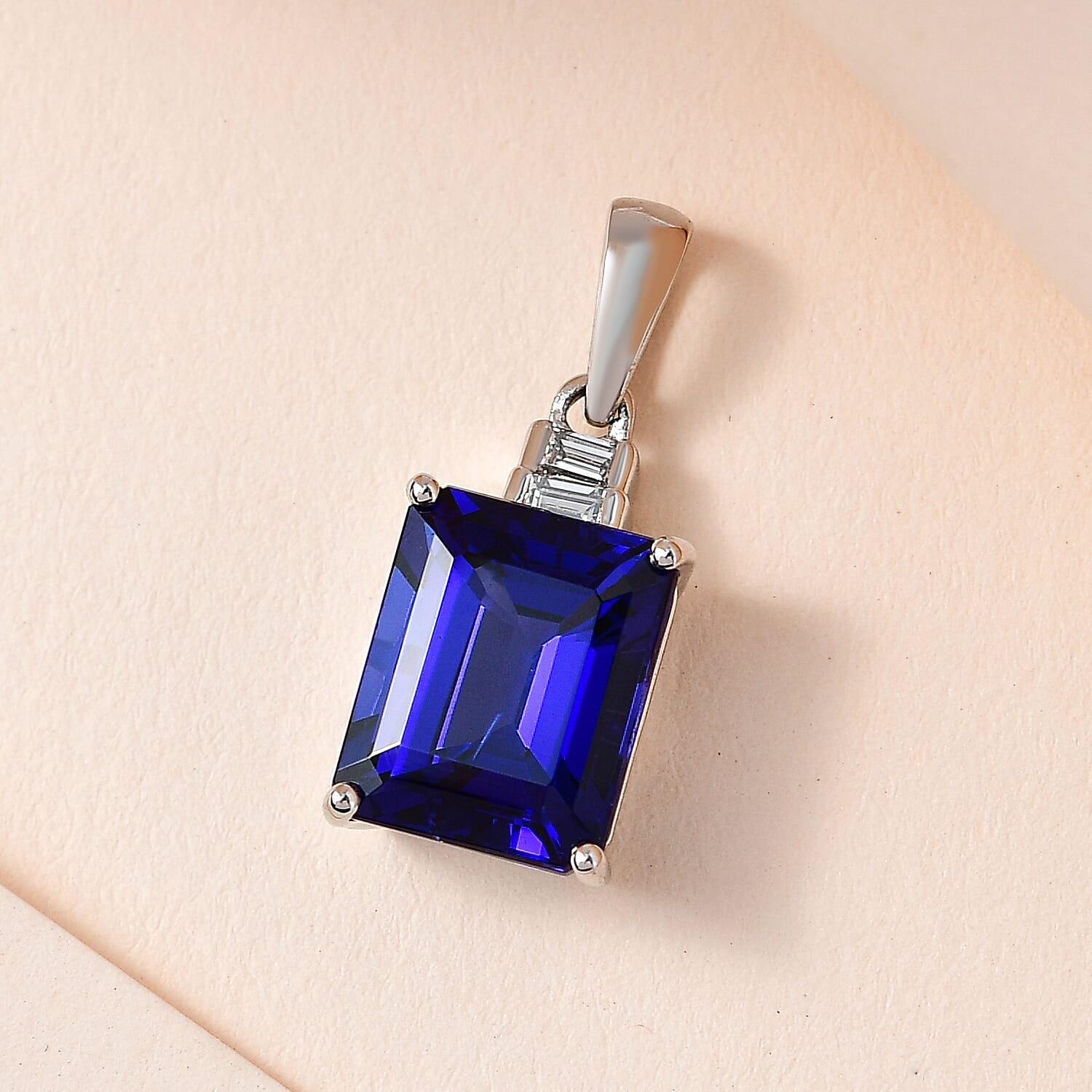 RHAPSODY 950 Platinum AAAA Tanzanite & Diamond (VS-E-F) Pendant 4.49 Ct.