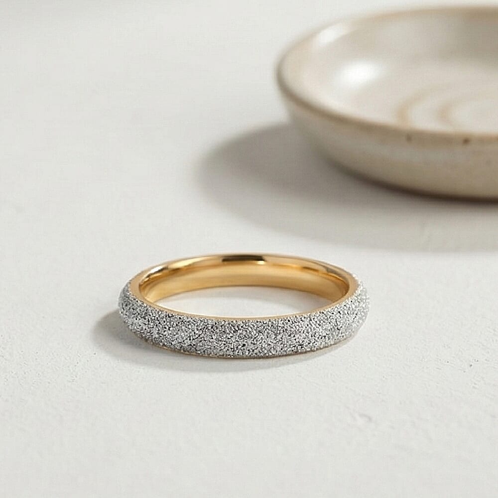 Maestro Collection - 9K Yellow Gold Sand Blast textured Ring