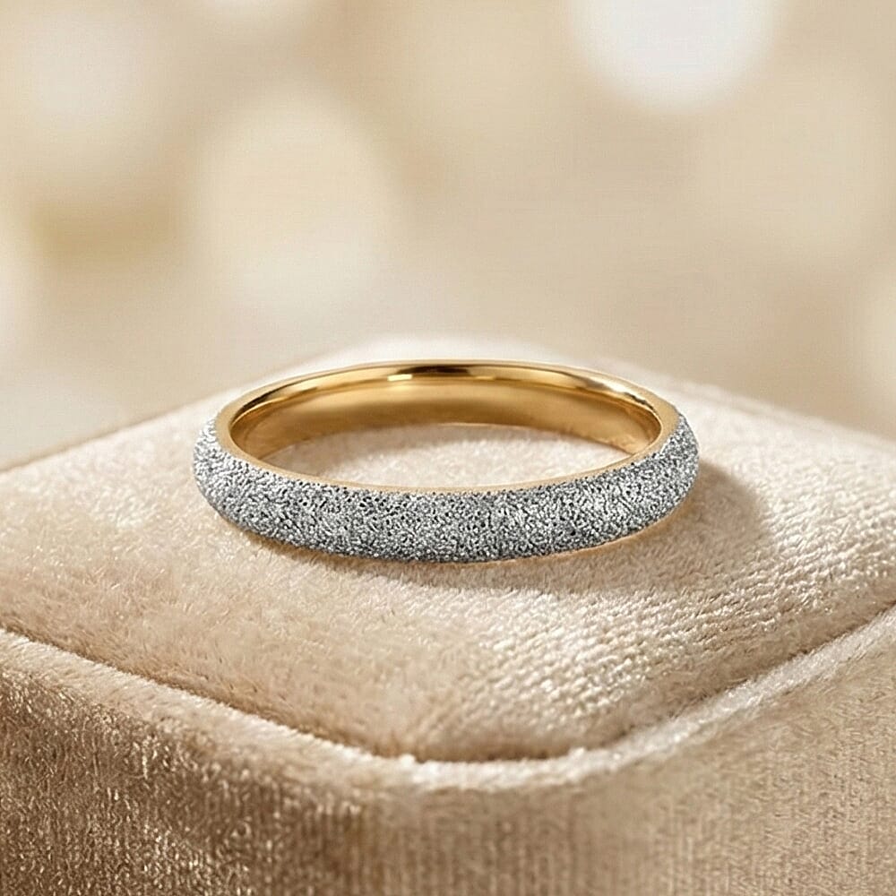 Maestro Collection - 9K Yellow Gold Sand Blast textured Ring