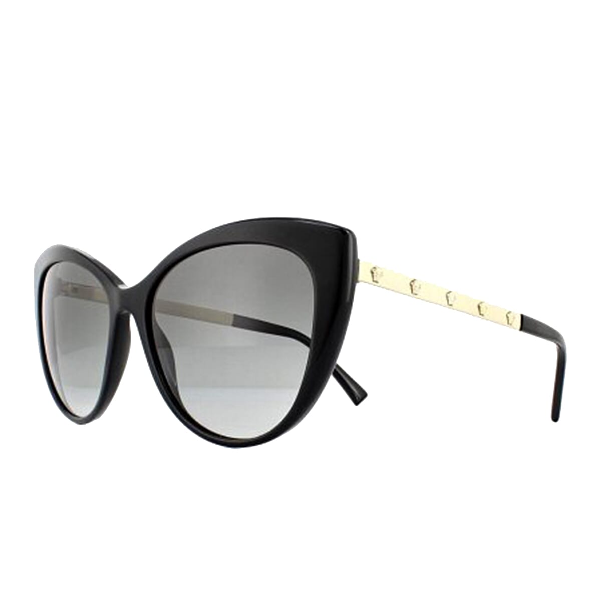 Summer Closeout Deal - Versace Ladies Cat Eye Sunglasses with Gold Sides - Black