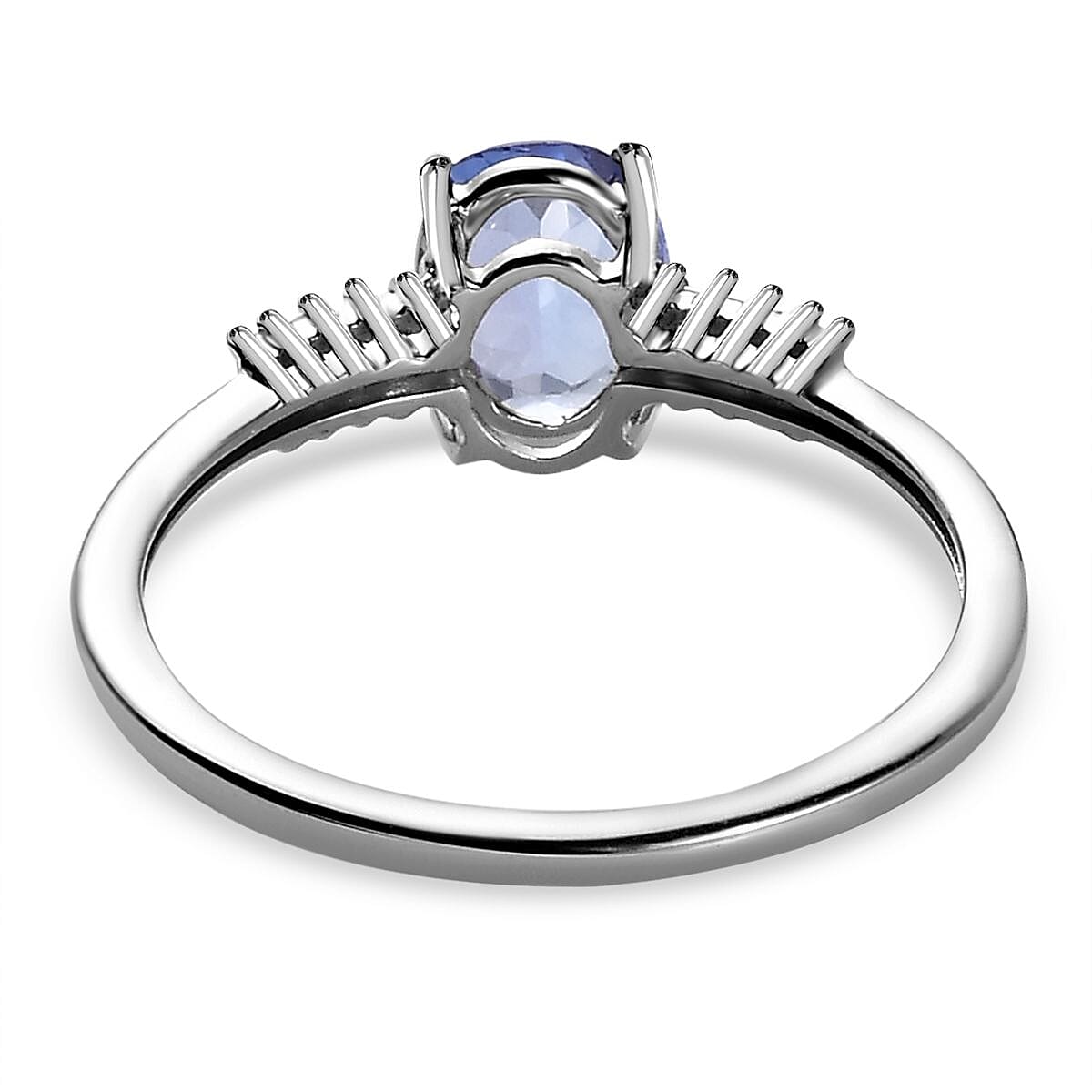 9K White Gold Tanzanite and Diamond Ring 0.98 Ct.