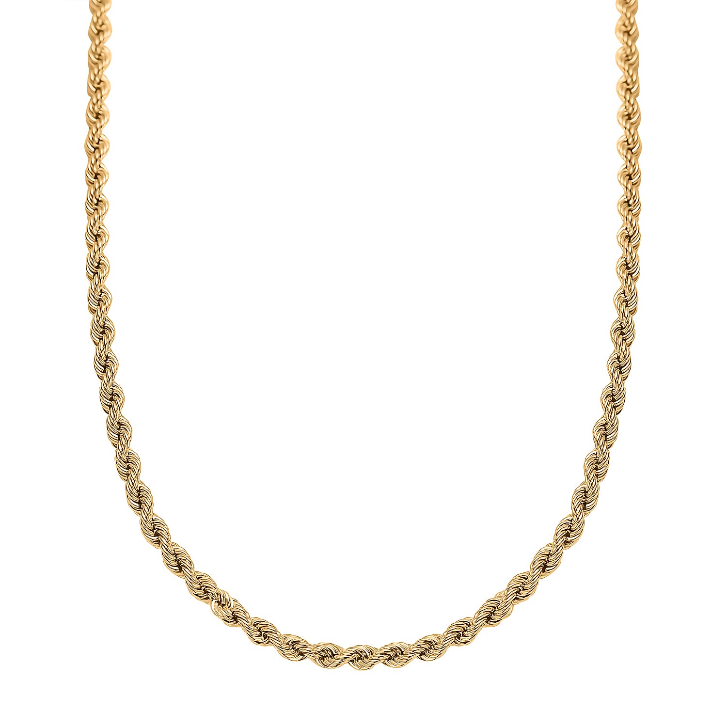 Maestro Collection - 9K Yellow Gold Diamond Cut Rope Necklace (Size 18), Gold Wt 3.19 Gms