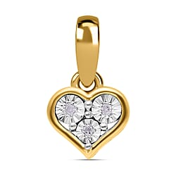 Diamond Heart Pendant in Vermeil Yellow Gold Plated Sterling Silver.