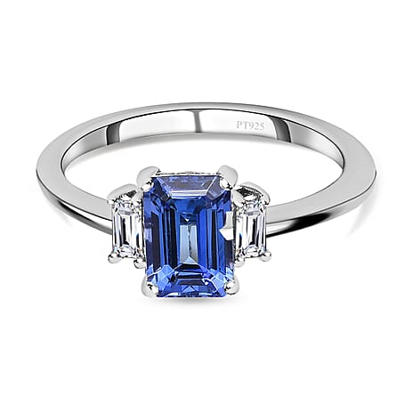 950 Platinum AAAA Tanzanite & Diamond (VS-E-F) Ring 1.22 Ct. 950 Platinum AAAA Tanzanite & Diamond (VS-E-F) Ring 1.22 Ct.