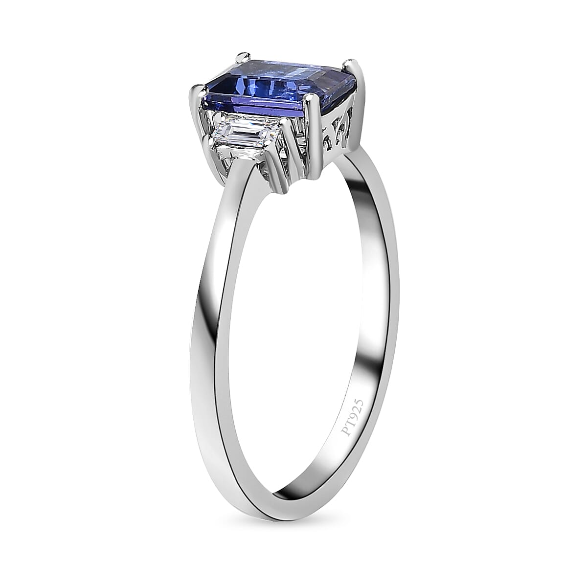 950 Platinum AAAA Tanzanite & Diamond (VS-E-F) Ring 1.22 Ct.
