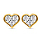 Diamond Stud Earrings in Vermeil YG Plated Sterling Silver.