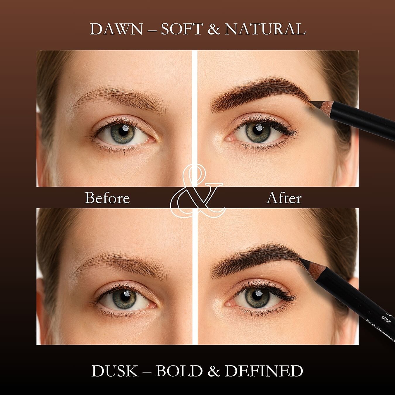 Shavata- Kylie Stencil with Double Ended Pencil (4x3 = 12 Brow Shape Sheets)