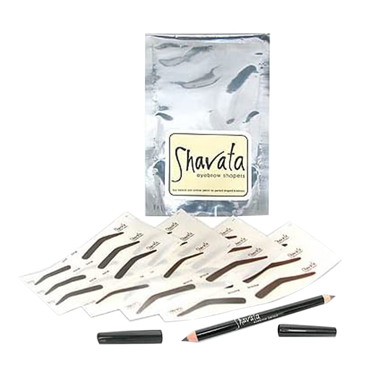 Shavata- Liz Stencil with Double Ended Pencil (4x3 = 12 Brow Shape Sheets)