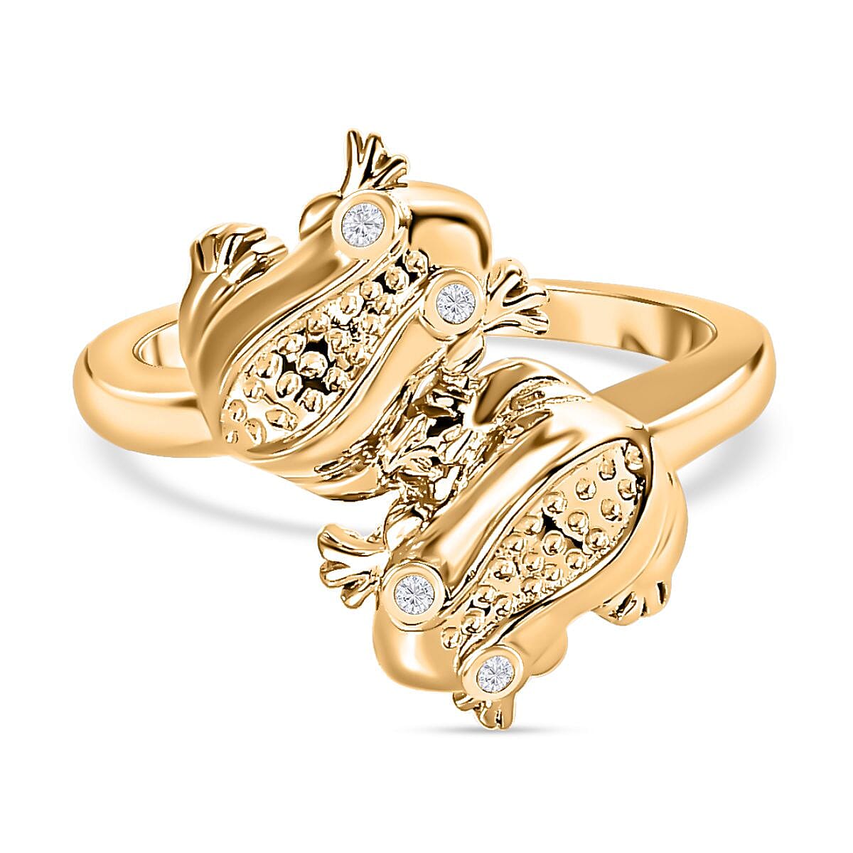 GP Sea Life Collection - Natural Zircon Frog Ring in 18K Yellow Gold Vermeil Plated Sterling Silver