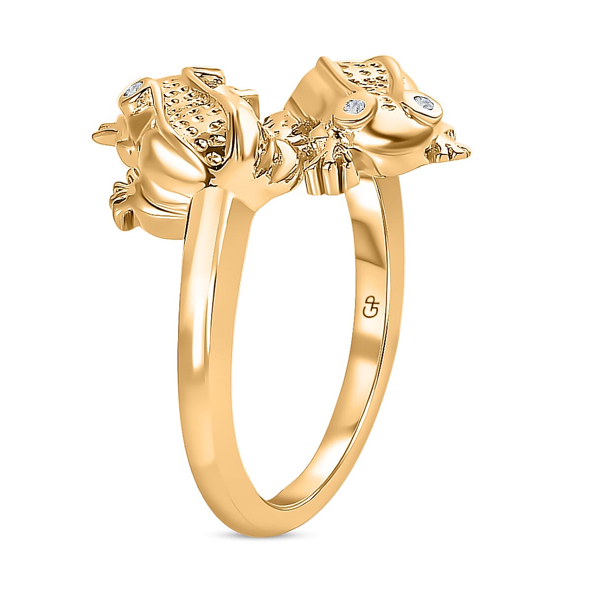 GP Sea Life Collection - Natural Zircon Frog Ring in 18K Yellow Gold Vermeil Plated Sterling Silver