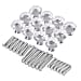 Set of 12 Pcs Crystal Diamond Knobs with 36 Pcs Different Gauge Screws - Gold