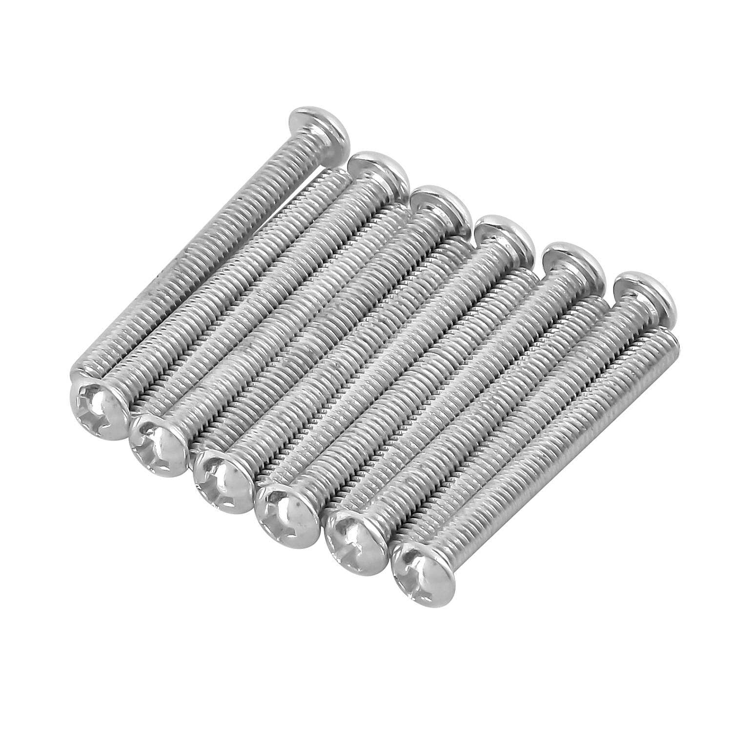 Set of 12 Pcs Crystal Round Knobs with 36 Pcs Different Gauge Screws - Silver