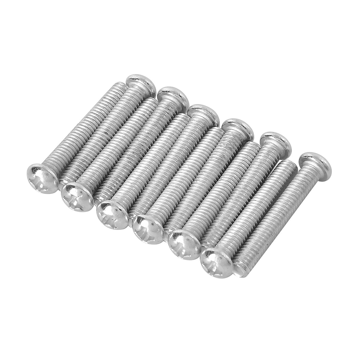 Set of 12 Pcs Crystal Round Knobs with 36 Pcs Different Gauge Screws - Silver