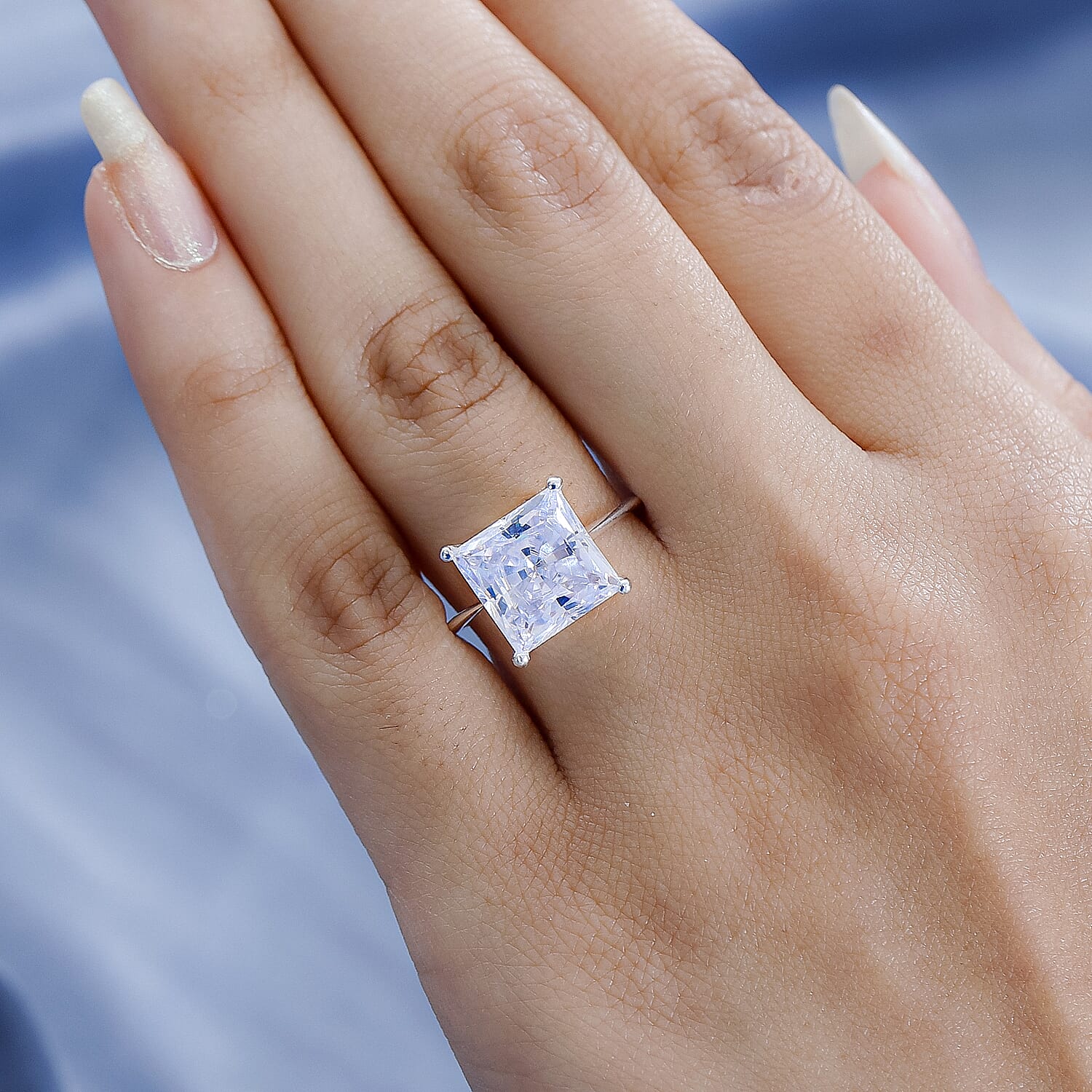 Finest CZ Ring in Sterling Silver 9.27 Ct.