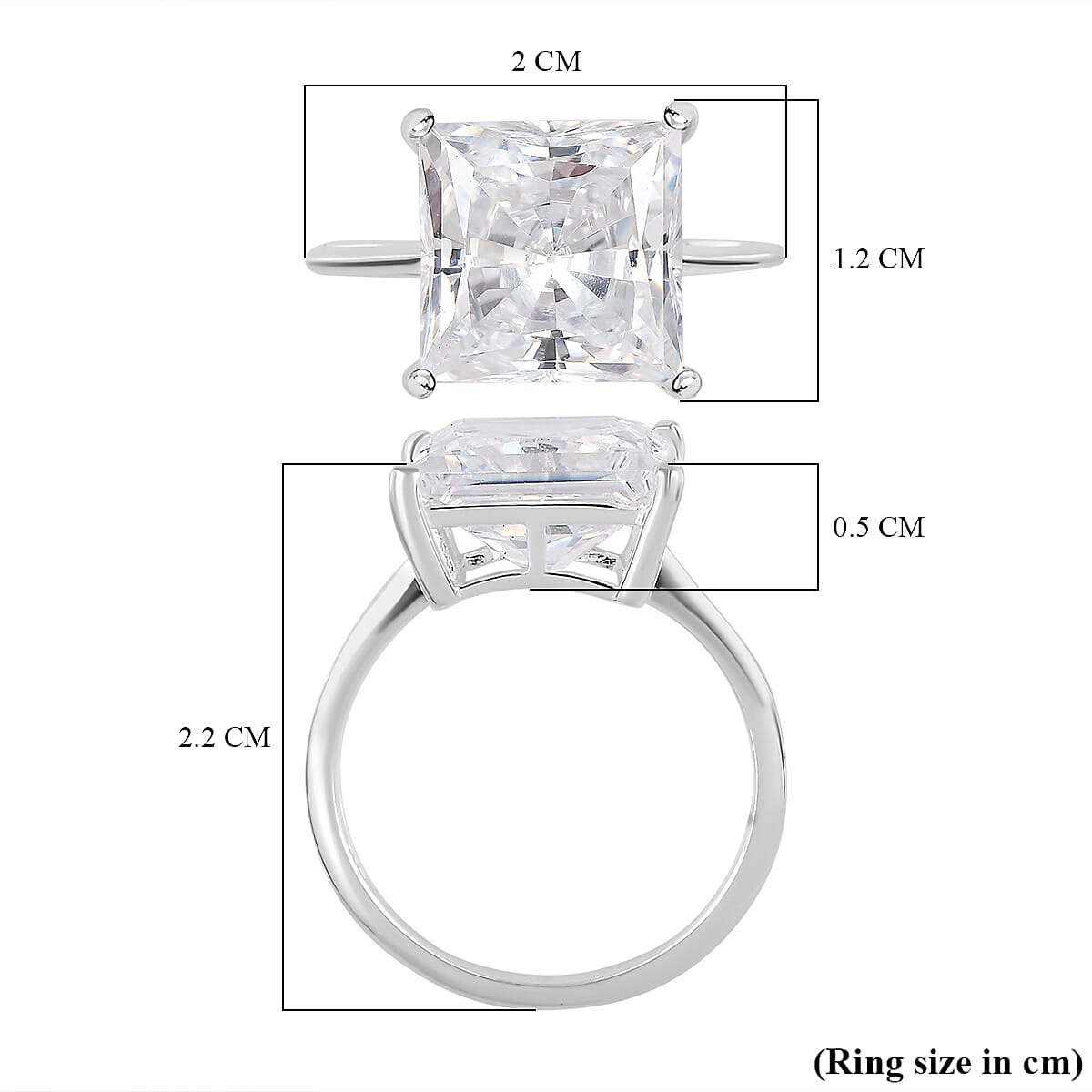 Finest CZ Ring in Sterling Silver 9.27 Ct.