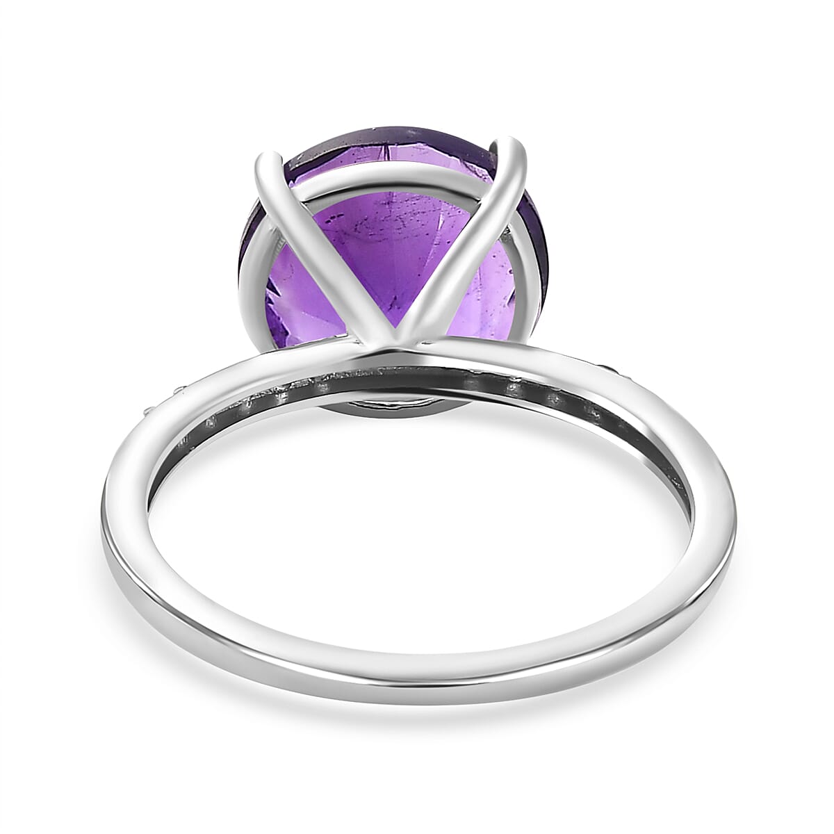 Amethyst & Pink Sapphire Ring in Platinum Overlay Sterling Silver, 3.70 Ct.