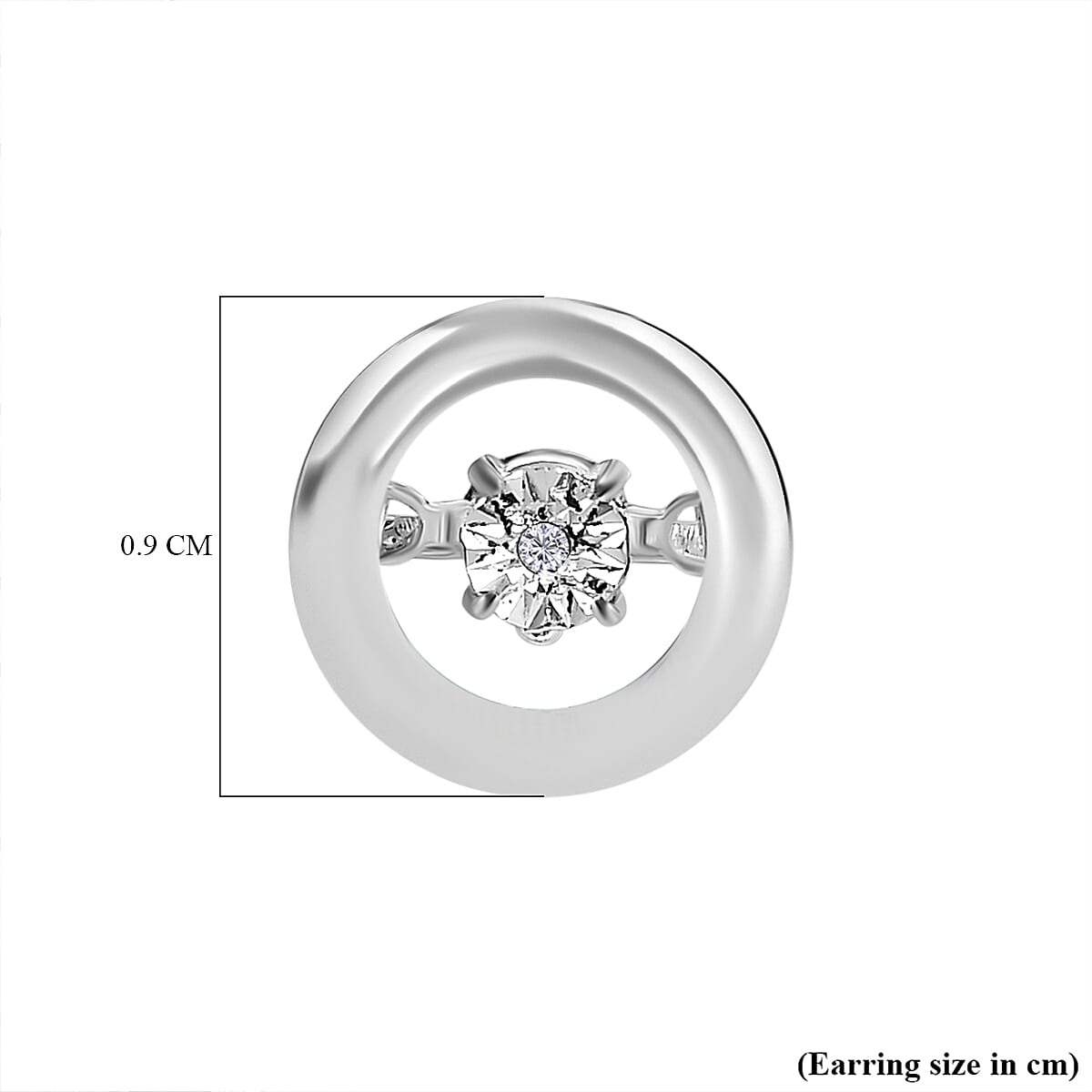 Dancing Diamond Solitaire Earrings in Sterling Silver