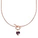 Amethyst Heart Charms Necklace (Size - 20) With T-Bar Clasp in Platinum Overlay Sterling Silver