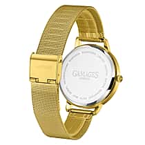 Gamages Of London Ladies Baroness Swiss Quartz Movement Teal Dial Diamond Stud Water Resistant Watch with Gold Mesh Bracelet