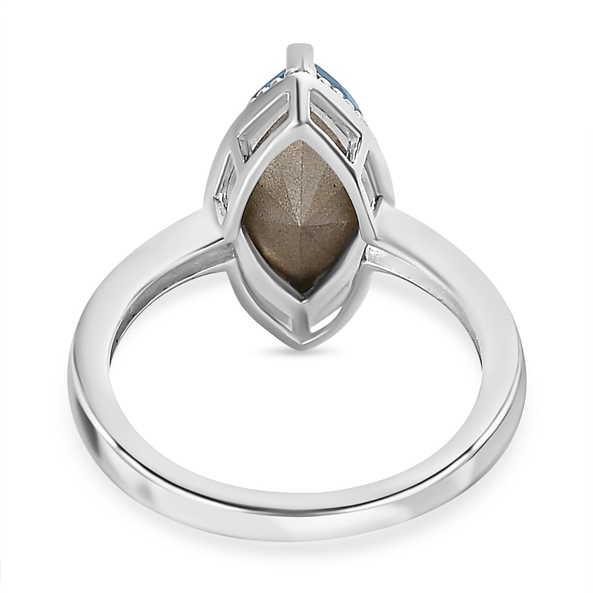 Aquamarine Austrian Crystal Solitaire Ring in Sterling Silver 2.55 Ct.