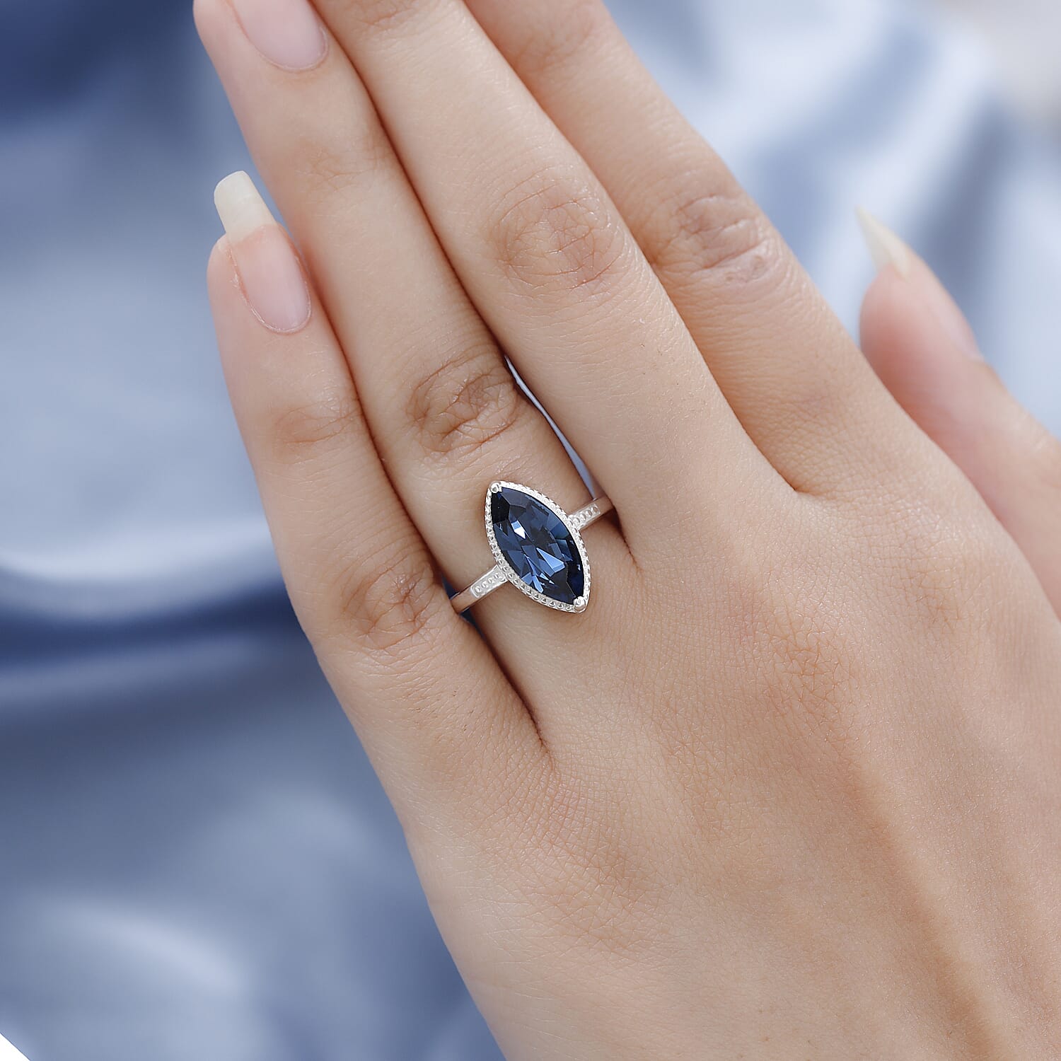 Montana Austrian Crystal Solitaire Ring Sterling Silver