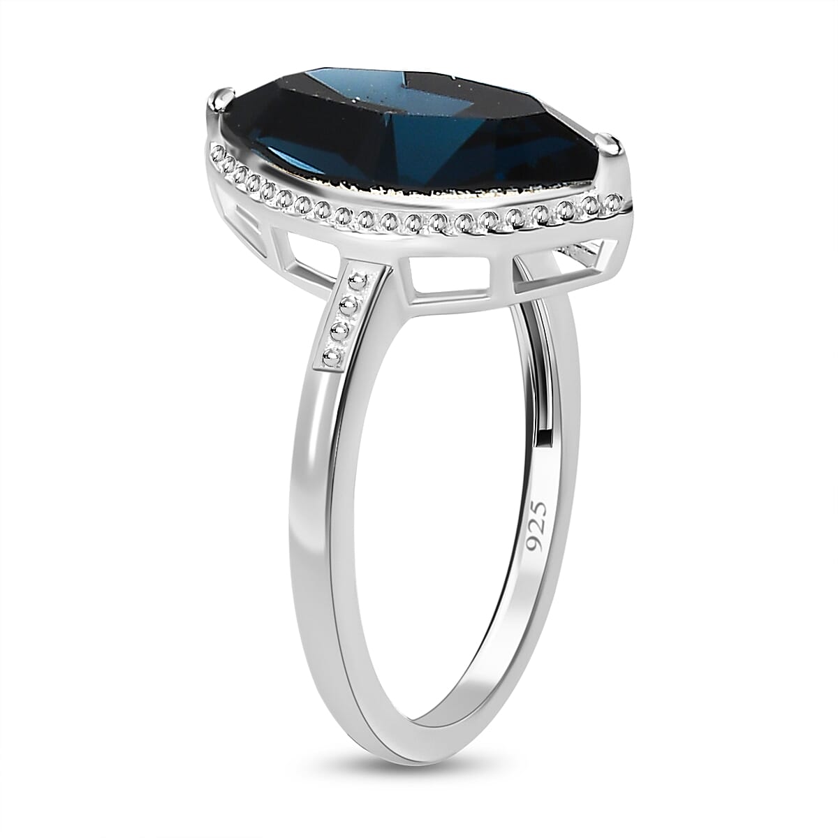 Montana Austrian Crystal Solitaire Ring Sterling Silver