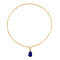 Designer Inspired Paper Clip Link Lapis Lazuli Necklace (Size - 24)  22.00 Ct.