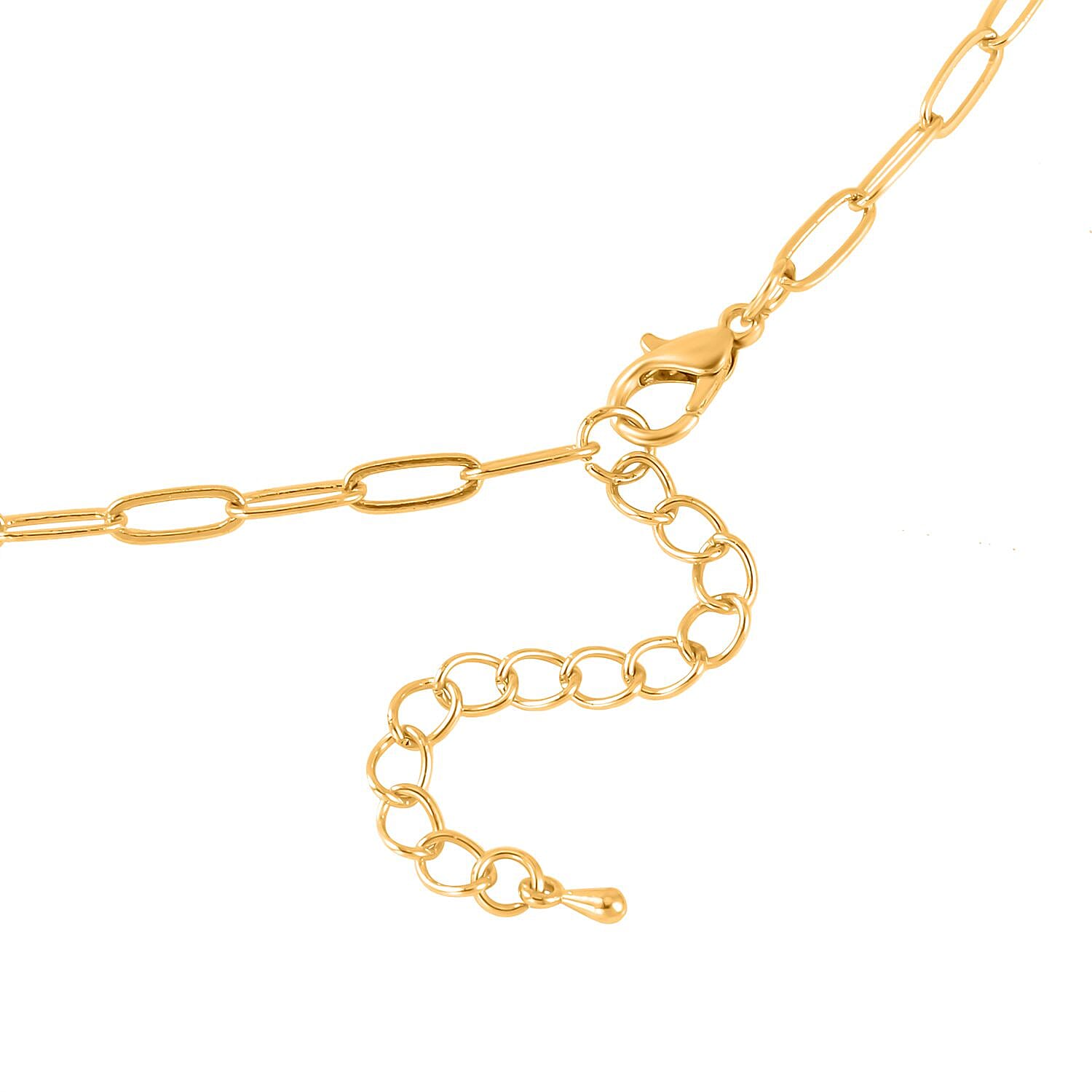 Designer Inspired Paper Clip Link Abalone Shell Heart Necklace (Size - 20 with 2 inch Extender)