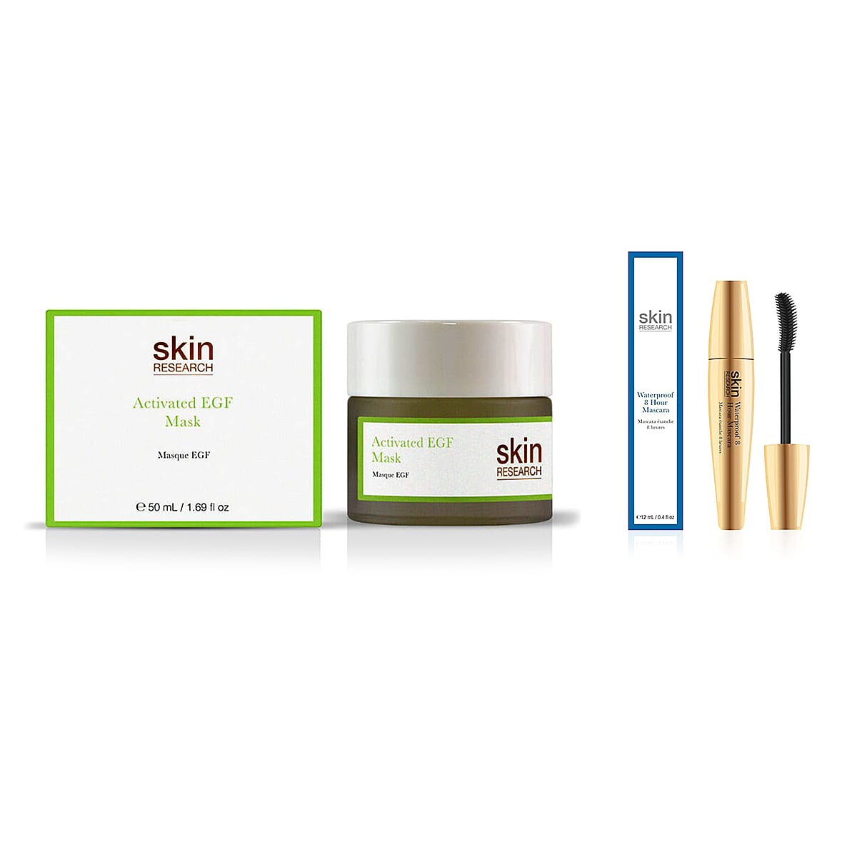 Activated EGF Mask 50ml - FREE Skin Research Waterproof 8 Hour Mascara - 12ml