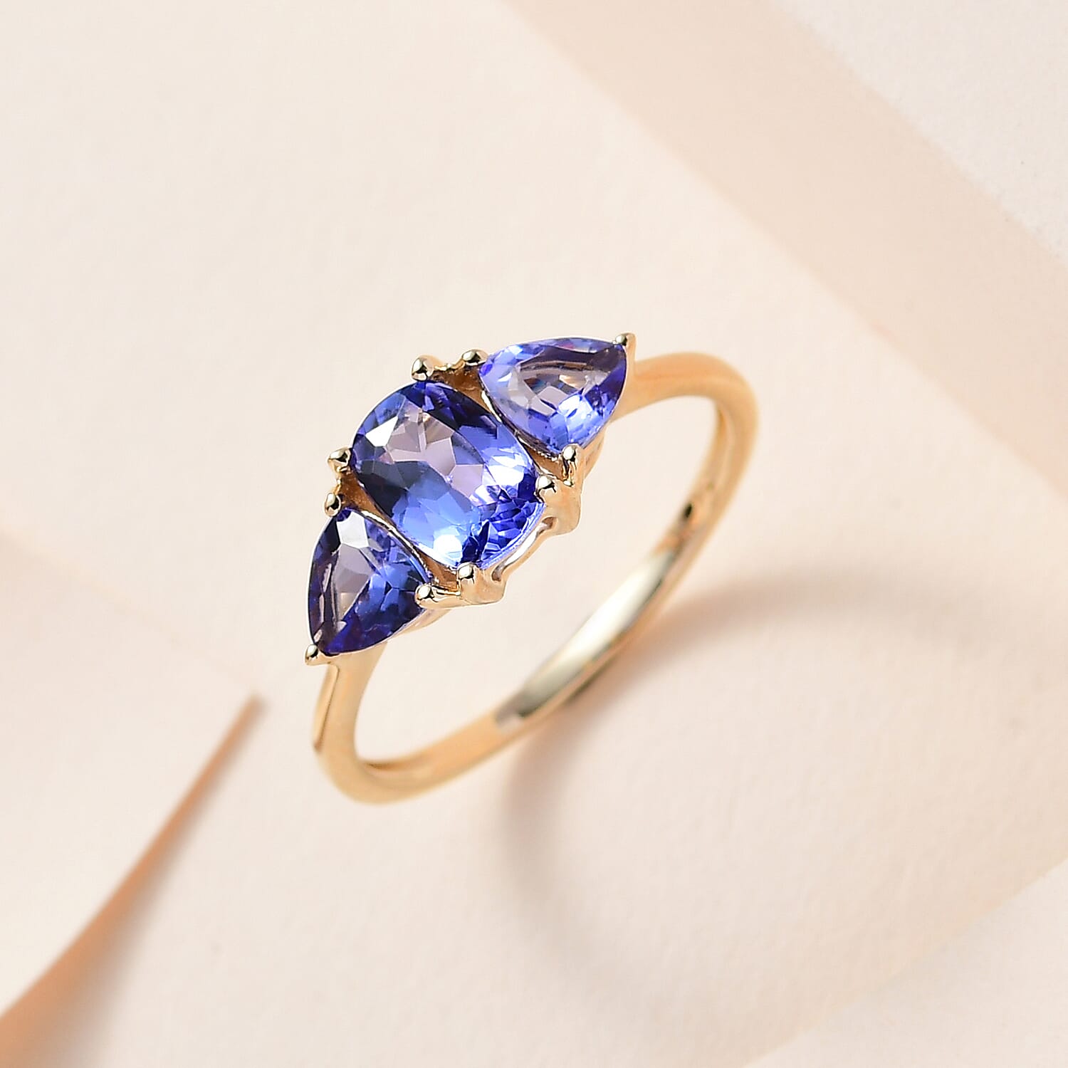Closeout Deal - 14K Yellow Gold Premium Tanzanite Ring 1.70 Ct.