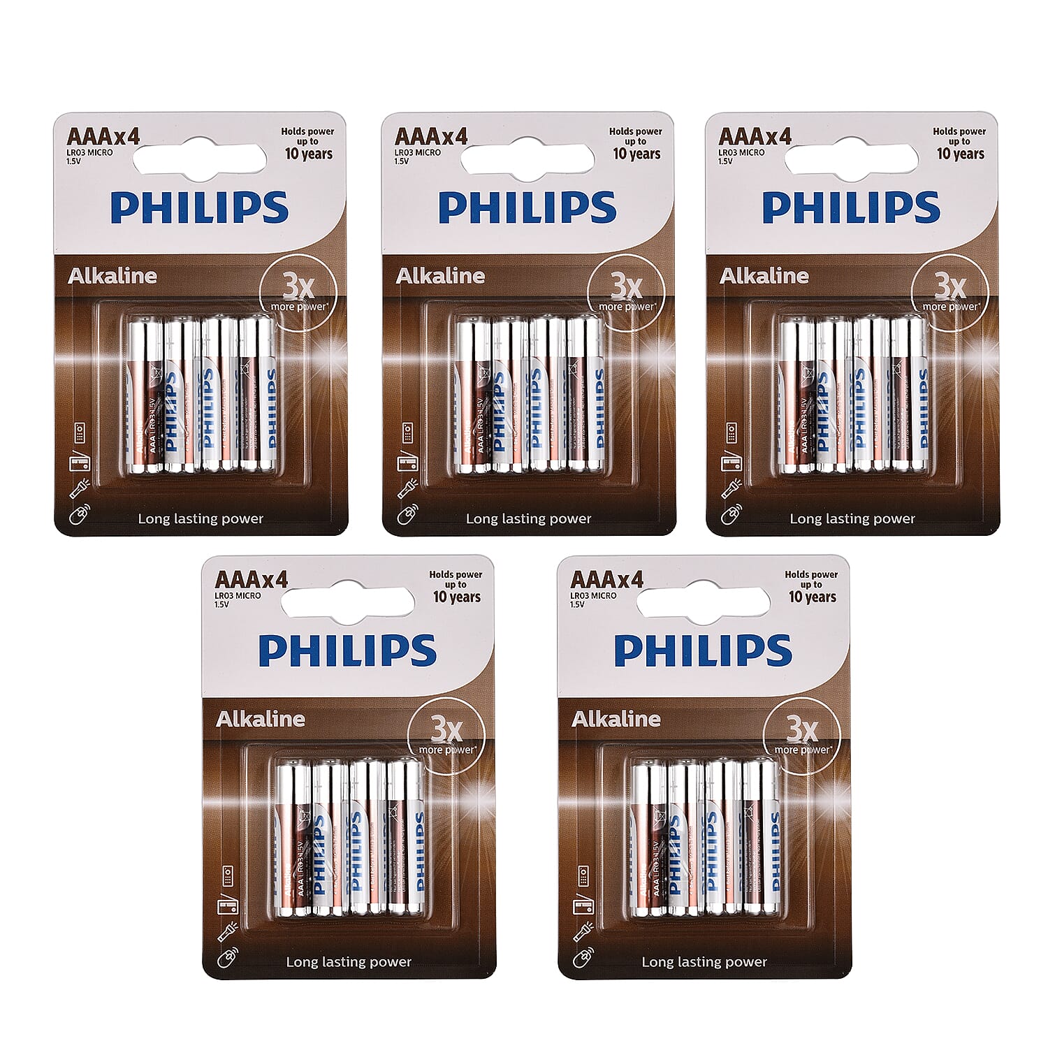 VALUE BUY - PHILIPS Set of 20 AAA Alkaline Long Lasting Power Batteries (Use by Sep 2032)