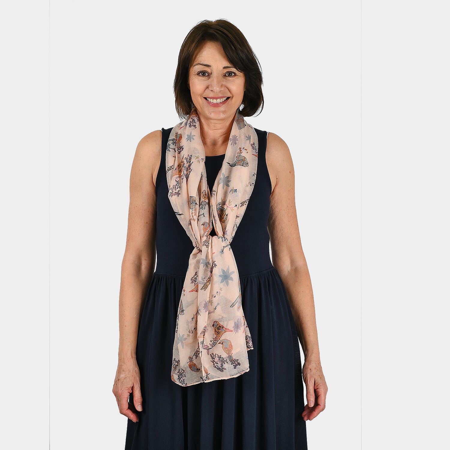 Polyester Scarf (Size 1x1 cm) - Peach