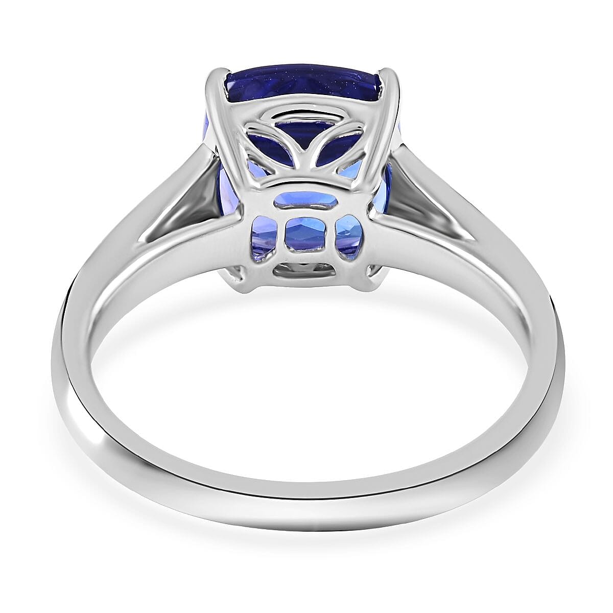 Certified and Appraised RHAPSODY 950 Platinum AAAA Tanzanite & Diamond (VS-EF) Ring 4.01 Ct, Platinum Wt. 5.33 Gms