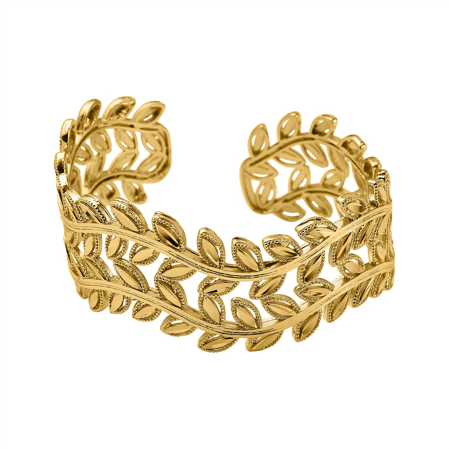 Designer Adjustable Bangle (Size 7) in Yellow Gold Tone