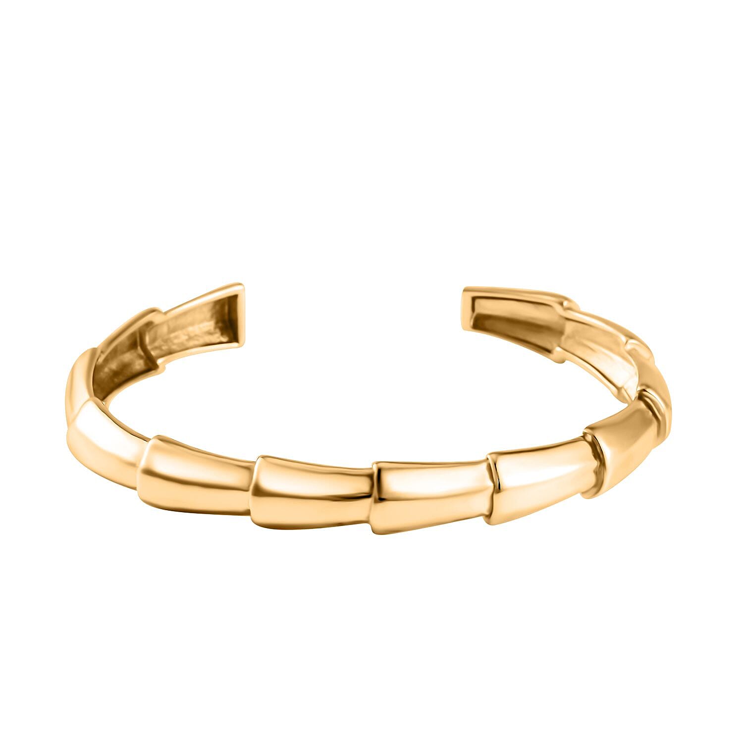 Designer Inspired Dragon Tail Pattern Adjustable Bangle in Gold Tone