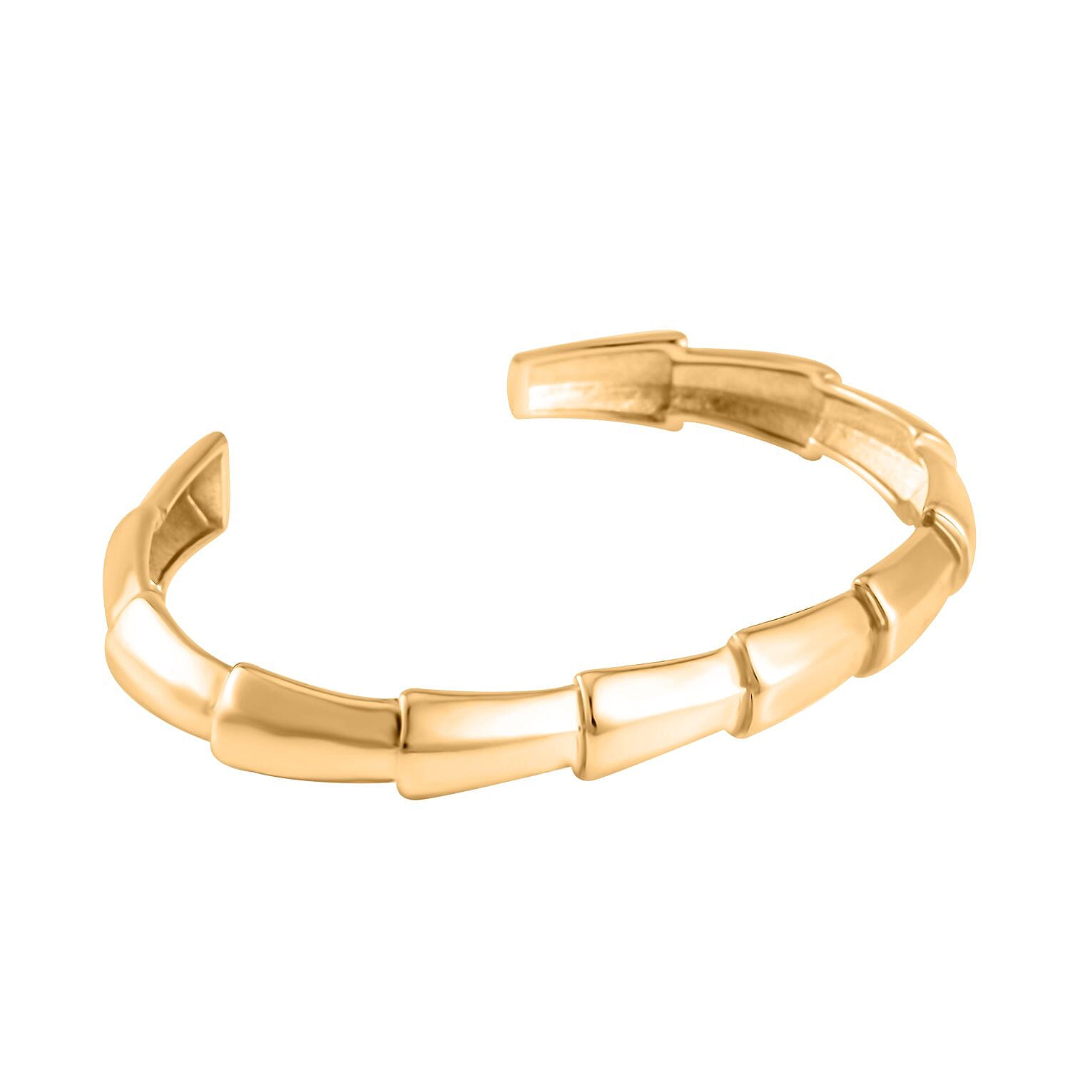 Designer Inspired Dragon Tail Pattern Adjustable Bangle in Gold Tone